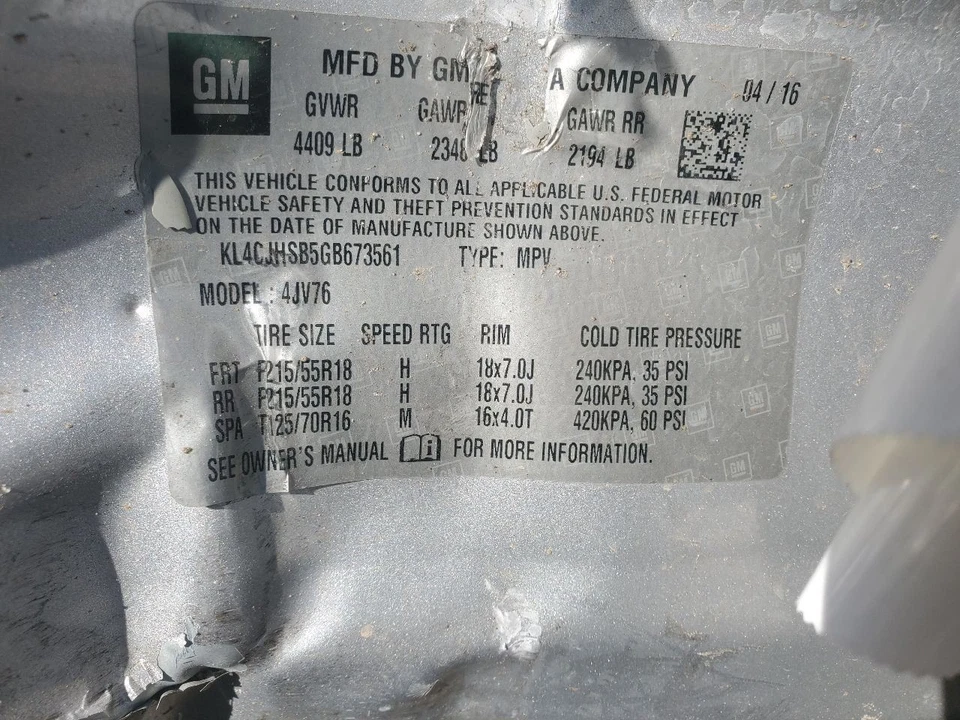 Alternator Fits 13-21 ENCORE 378865 - Image 3 of 4