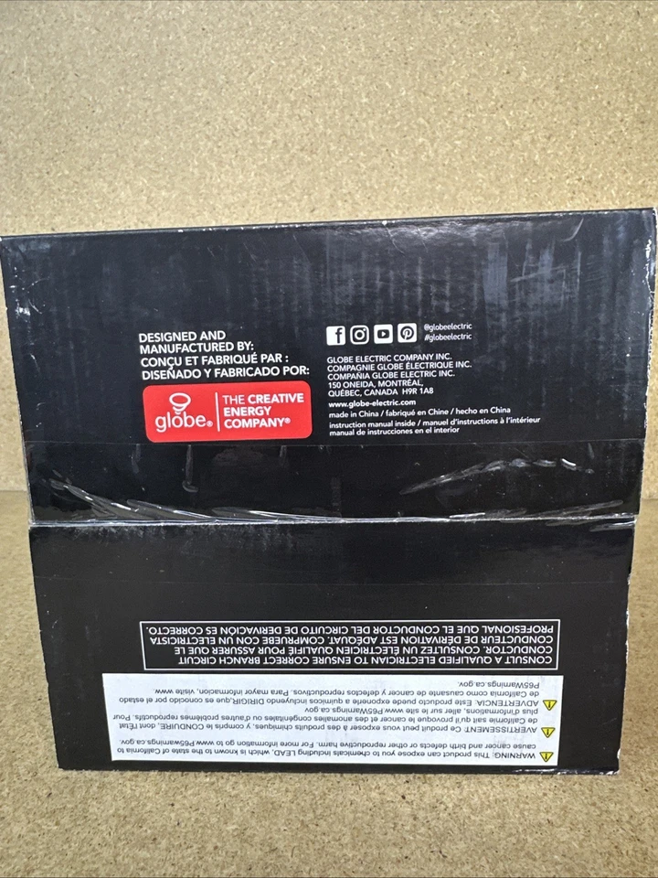 Globe - Luz aplique enchufable Williams - negro rústico Foto 4 de 4