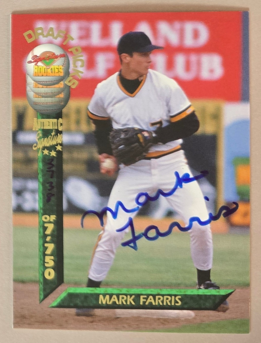 Mark Farris 1994 Signature Rookies Draft Picks #11 Signed Auto #d /7,750 Pirates