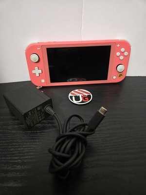 Animal Crossing Coral Pink Nintendo Switch Lite Console With Charger 