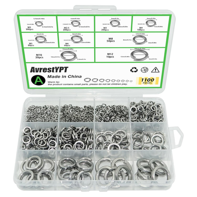 #ad 1100PCS Stainless Steel Spring Lock Washers Kit Metric M2 M12 Assortment Set DIY $15.70