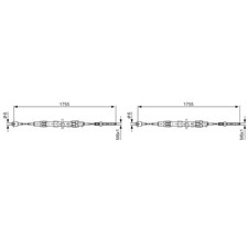 2x BOSCH Handbremsseil Seilzug Feststellbremse für BMW 5er E34 520i 24V 525i
