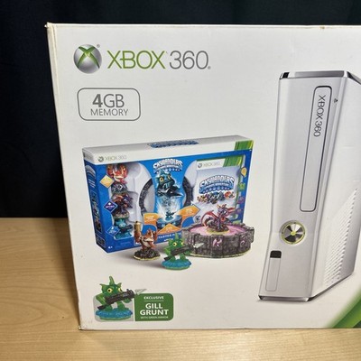2012 Microsoft Xbox 360 Slim 4GB White Console Skylanders Bundle