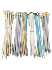 Huge Lot 130 Knitting Needles Mixed Sizes US  Metric Aluminum Plastic INOX
