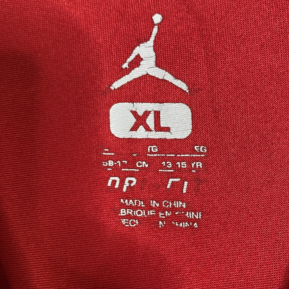 Air Jordan Youth Xl Long Sleeve Dri Fit Shirt Red Basketball Y2K 13-15 Years - Image 3 of 4