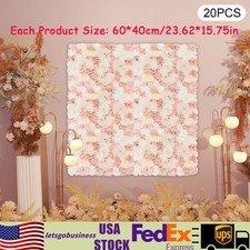 20 Pieces Flower Wall Panel Artificial Floral Backdrop Wall Decoration Backdrop