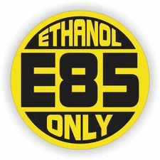 E85 ETHANOL ONLY 2.5" Vinyl Sticker Decal Label Door Label Gas Diesel Marker