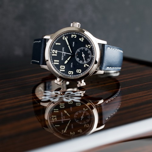 Patek Philippe Calatrava Pilot Travel Time 7234G-001 18K WG Watch Complete Set