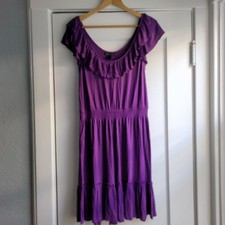 Mango MNG Casual Sportswear Purple Sleeveless Ruffle Hem Dress Womens Size Small