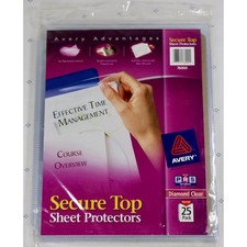 Avery Advantages Secure Top Sheet Protectors Diamond Clear 25 Pack