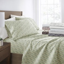 4 PC Spring Florals Bed Sheets Patterned Microfiber Soft Bedding Kaycie Gray