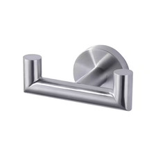 Wall Mount J-Hook Double Robe/Towel Hook Double Robe Hook in Brushed Nickel