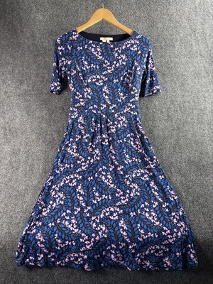 Boden Dress Easy T-Shirt Midi Floral Pullover + Pockets Minimalist Womens 2P
