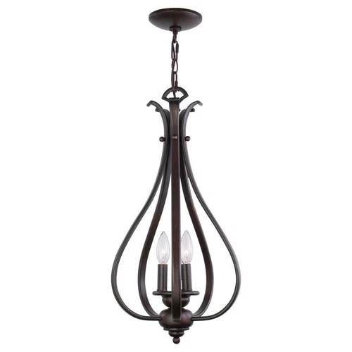 Monrovia 3-Light Pendant in Transitional and Cage Style 24 Inches Tall and 11.25 - Picture 1 of 12