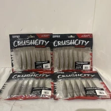 (4) Rapala CCFLD4TSD CrushCity Freeloader Tennessee Shad 4.25" Salt/Scent 4 Pack
