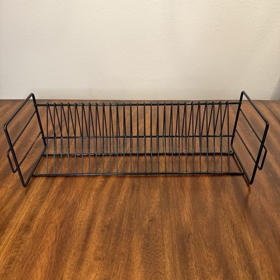 Vintage Black Wire CD Tower Rack Stand Holds 30 CDs 18  Wide Media Storage