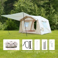 8m Inflatable Tent w/ Canopy Hand Pump, 4 Season Waterproof Oxford for 4-8P