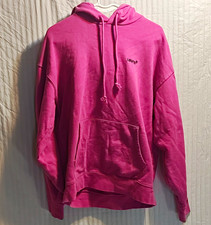Levi's Women's Pink Relaxed Fit Logo Hoodie S Cotton Blend Fleece Pockets