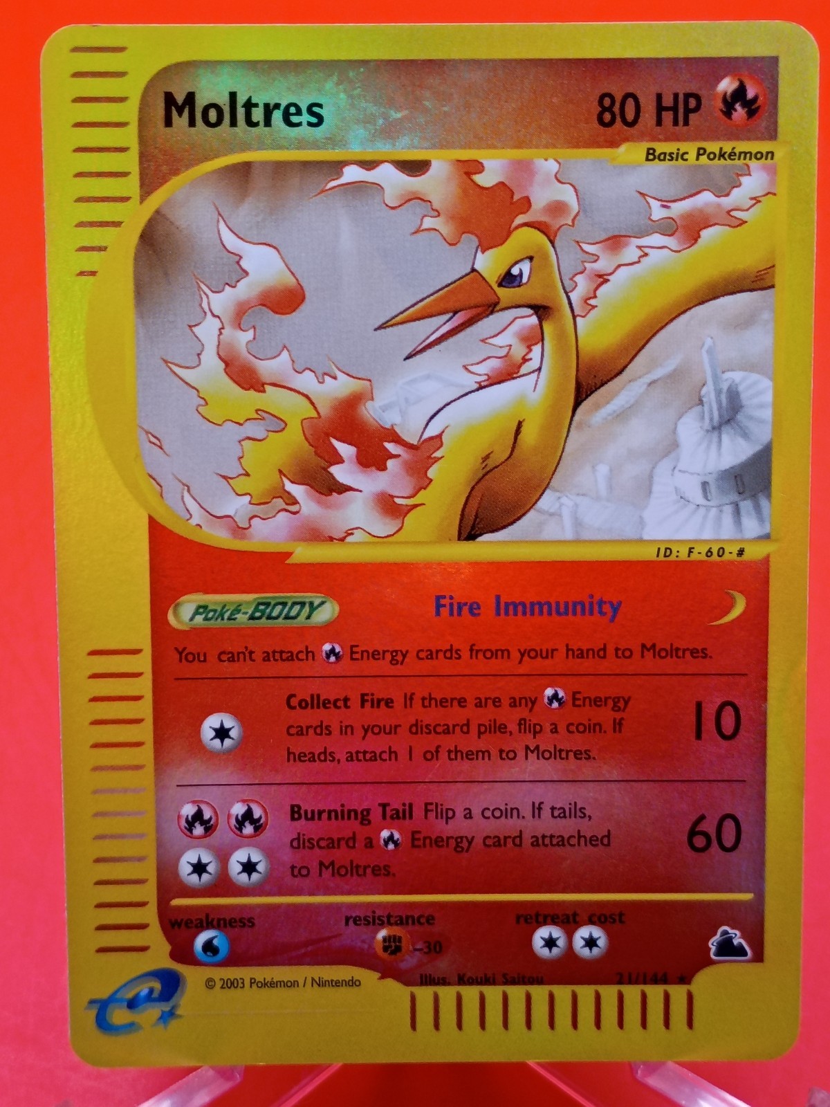 Moltres Reverse Holo 21/144 Skyridge E-Reader Series MP Vintage Pokémon