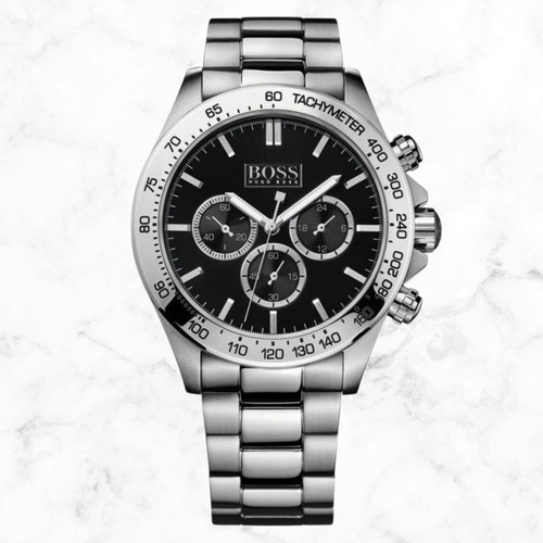Hugo Boss Ikon HB1512965 Chronograph Men's Watch Black Dial Stainless Steel