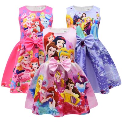 SUMMER Princess Dress Mermaid Ariel Cinderella Tangl- Belle Princess GIRL gift