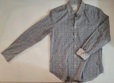 Paul Smith Button Shirt Mens Large Flip Cuff Floral All Over Print Formal