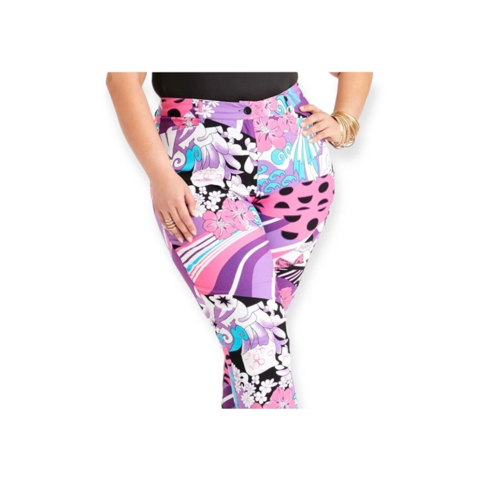 Pantalones Pull-On Ashley Stewart Estampado Mezcla Elastizados Fandango Rosa Multicolor Talla 34 Foto 3 de 4
