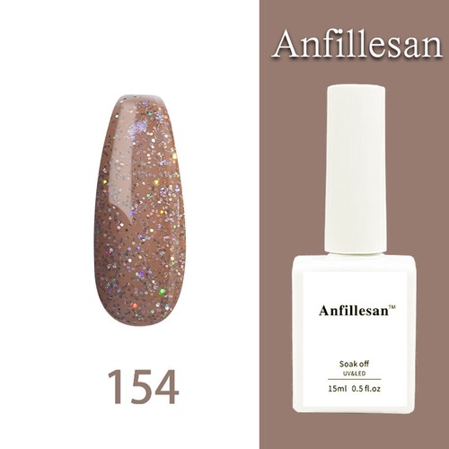 Anfillesan 15ML Gel Nail Polish Summer Nail Soak Off LED UV Gel Top/Base Coat - Picture 189 of 203