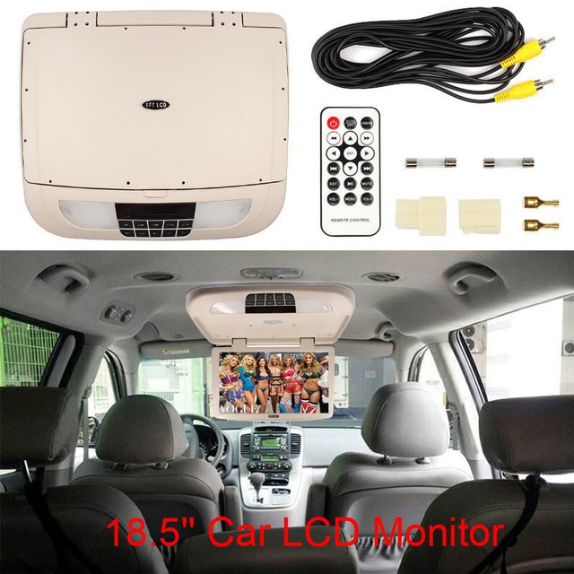 18.5 Inch Flip Down TFT LCD Monitor Car Roof Mount Monitors Wide Screen Beige for sale online eBay