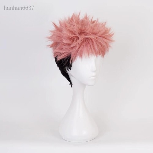 Comics Jujutsu Kaisen Itadori Yuji Smoky Pink to Black Wigs Sheath Short Hair - Picture 3 of 4