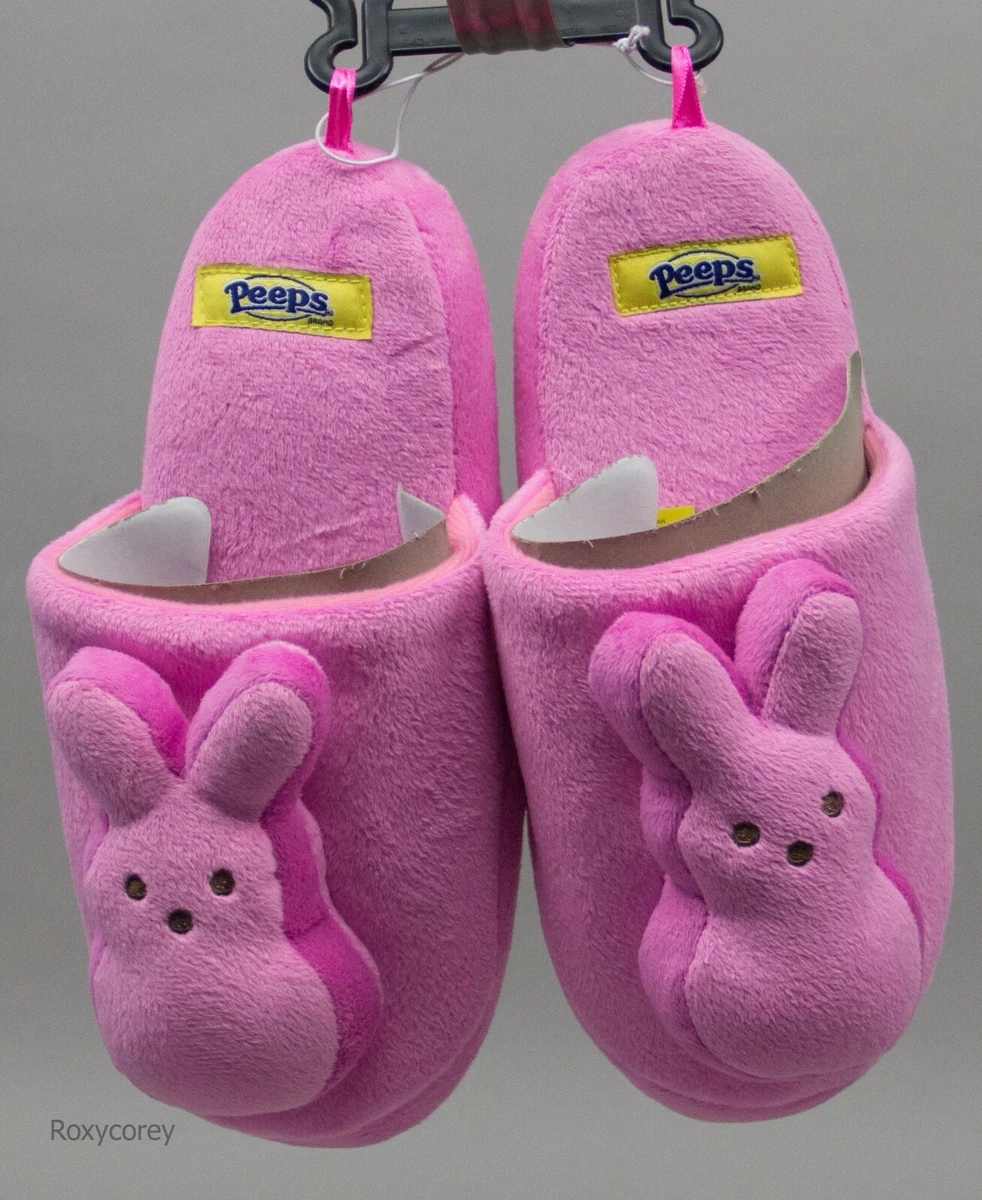 Peeps Adult Pink Bunny Slippers Size Small NWT