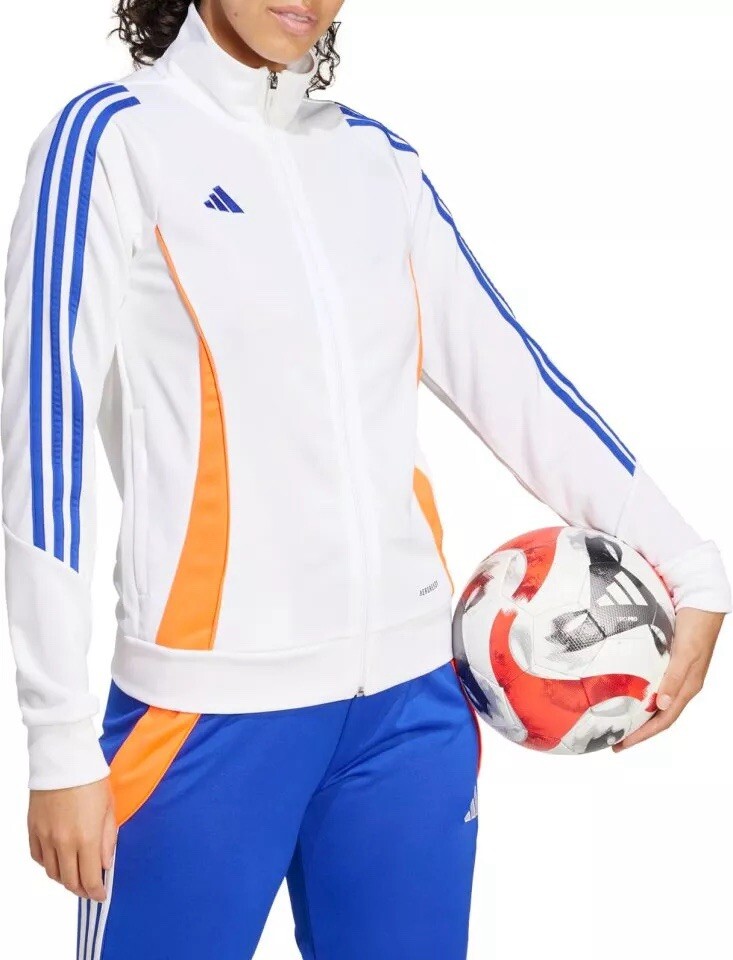 Спортивная женская куртка Adidas Tiro24, размер S, Футбольный белый топ #000