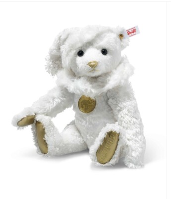 ''STEIFF ''WHITE CHRISTMAS MUSICAL TEDDY BEAR  EAN 007293 WHITE BEAR - 12 - 2022
