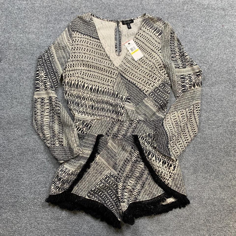 Mameluco Jessica Simpson Mujer M Mediano Crema Negro Paola Flecos Borla Solapa Foto 2 de 4