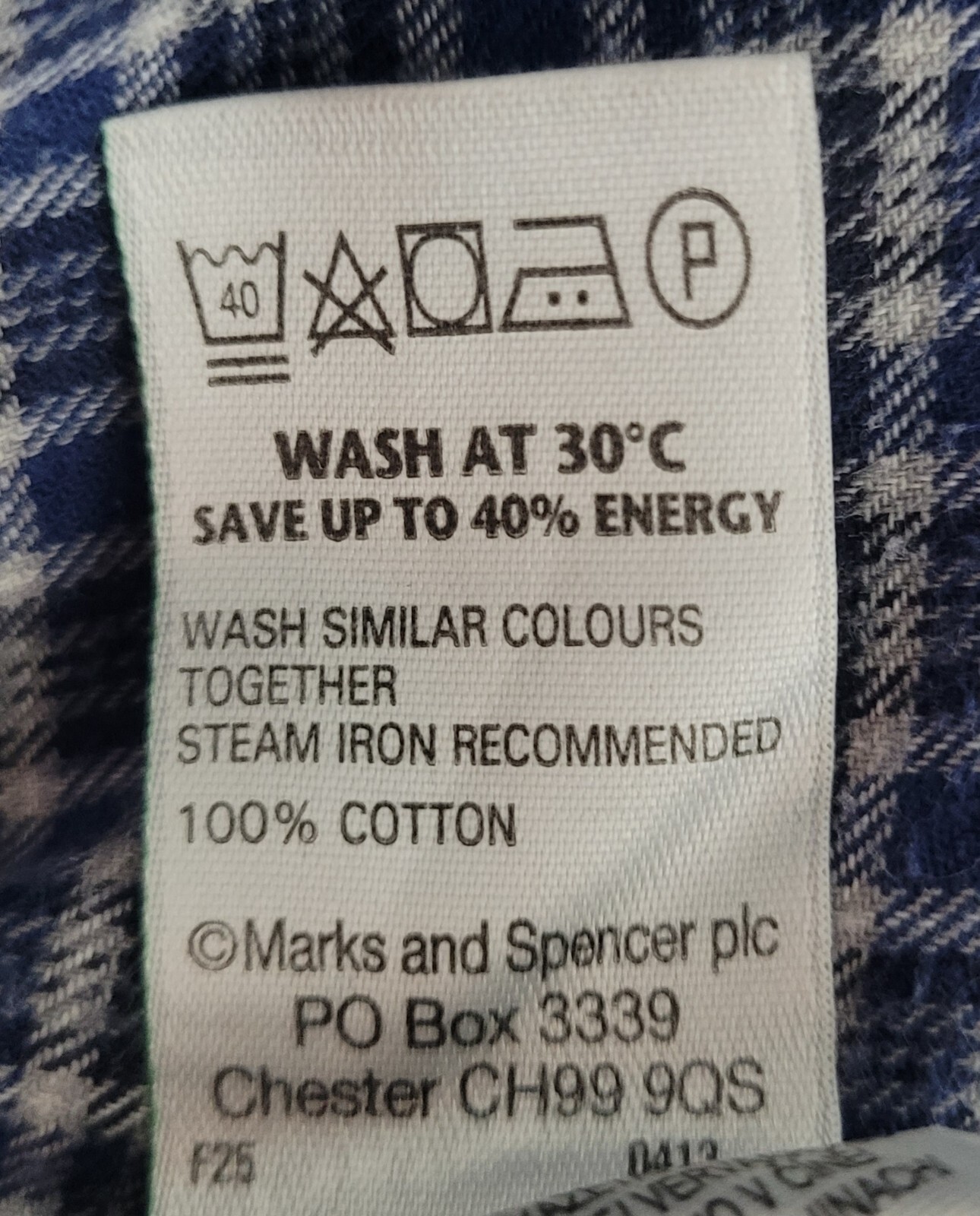 Mens BLUE HARBOUR Shirt Blue Plaid 2XL Long Sleeved Brushed Cotton