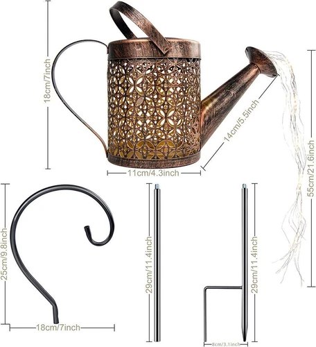 Solar Watering Can Light Garden Outdoor Waterproof Kettle Yard Art Lamp Decor US - Picture 12 of 18