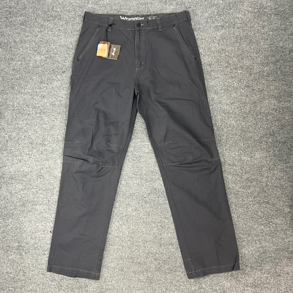 Wrangler Pants Mens 36 Grey Cotton Outdoor Series Relaxed