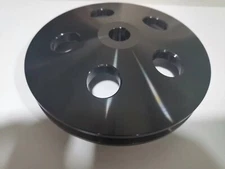 New Black Billet Aluminum Power Steering Pulley Keyway 1 Groove GM Chevy LWP SWP