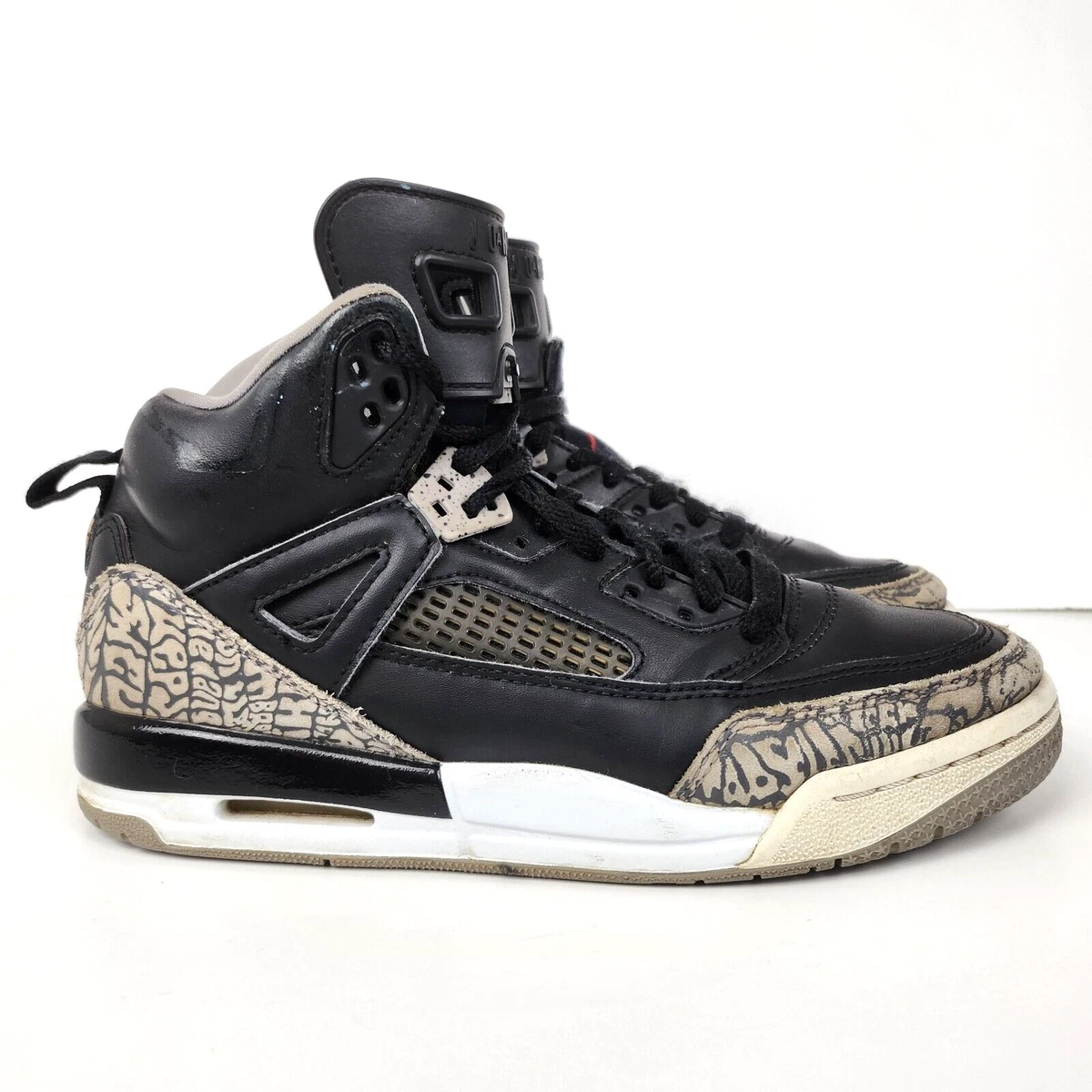 Nike Air Jordan Spizike Black Cement Gray Brooklyn Boys High Top