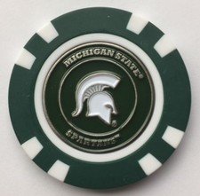 Michigan State Spartans Magnetic Poker Chip removable Golf Ball Marker