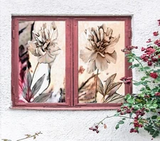 3D Flowers A591 Window Film Print Sticker Cling Stained Glass UV Sinsin