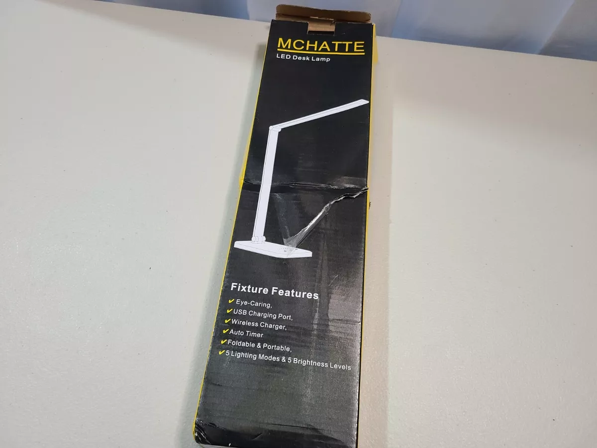 MCHATTE LED Desk Lamp w Wireless Charger USB Charging Port