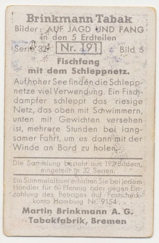 FISCHFANG SCHLEPPNETZ FISHING TRAWL PÊCHE CHALUT JAGD FANG IMAGE CARD 1930's - Picture 2 of 2