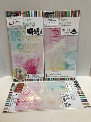 3 Artminds Adhesive Stencils Decor Babe Cave One In A Melon Fries Before Guys