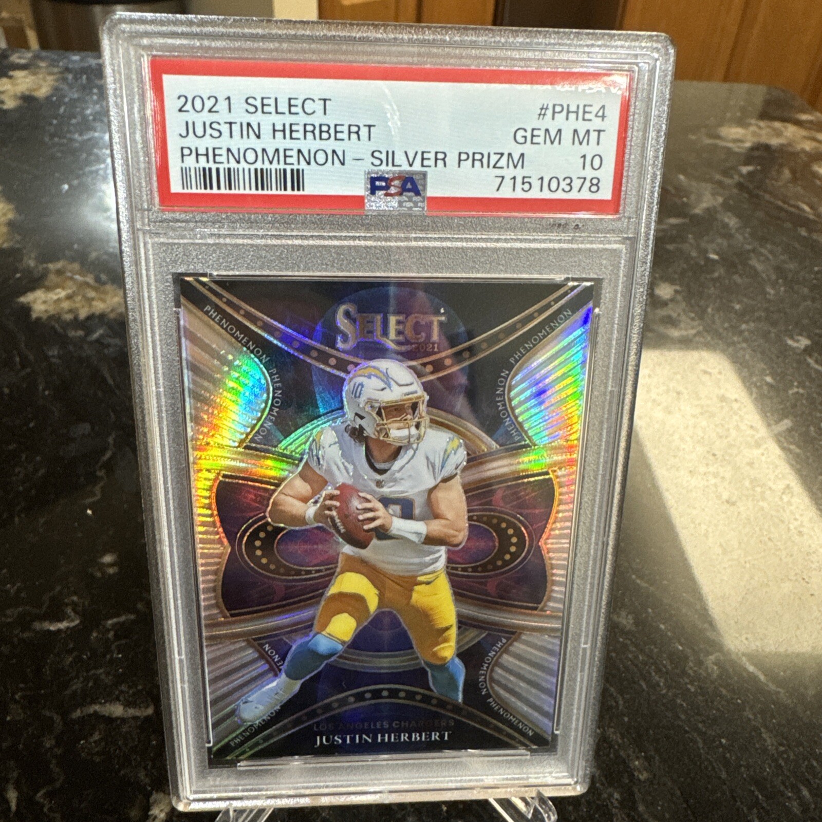 2021 Select #PHE-4 Justin Herbert SP Phenomenon Silver Refractor LA Chargers