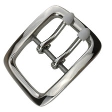 Replacement 1-1/2" 4cm Solid Stainless Steel Double Prong Belt Buckle Sliver