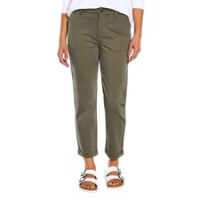 Gap Ladies Classic Twill Pant Olive Green Cuff Bottom Size 10 NWT