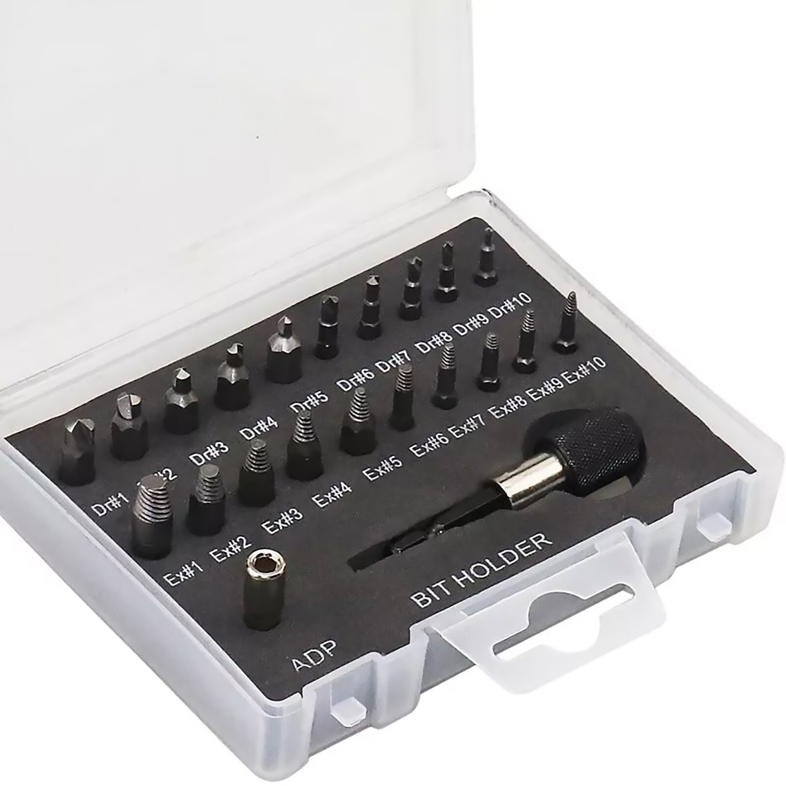 22-Piece Broken Screw Extractor Set for Damaged Stripped Bolts Easy Out Drill Bits
