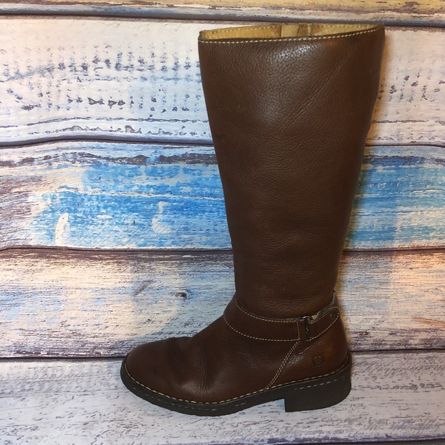 Born Brown Leather Tall Riding Boots W9777 6 / 36.5 Rare Vintage
