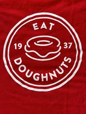 Krispy Kreme Doughnuts Logo Employee Uniform Red Graphic T Shirt Size Small